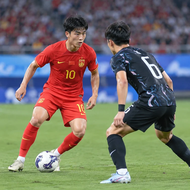 亚运会U23足球半决赛赛场示意图，中国U23对阵韩国U23